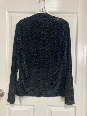 miduo New WIth Tags blouse long sleeve black see through size XL Women's